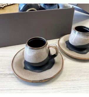 набор кофейных чашечек кофейного цвета
