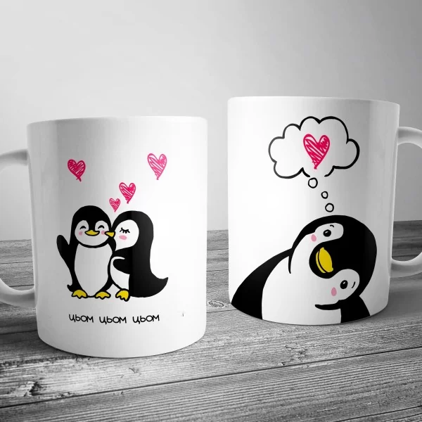 Чашка із пінгвінами "Цьом"