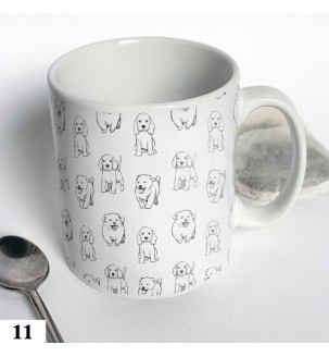 Чашка с собачками черно-белая