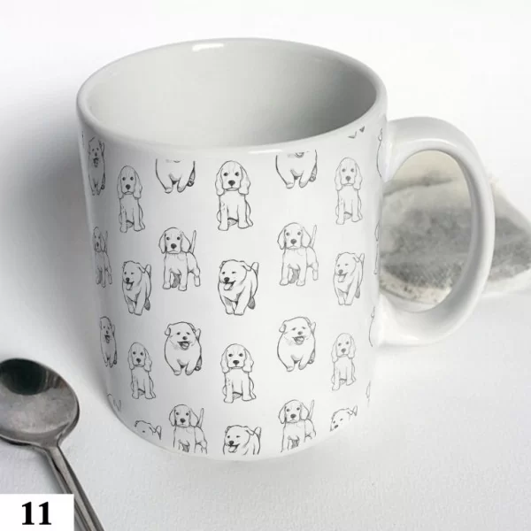 Чашка с собачками черно-белая