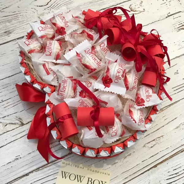 Шоколадне серце з кіндер і Рафаель Подарунки WOW BOX - 3