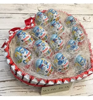 Сердце из Kinder шоколада и Киндер сюрпризов Подарки WOW BOX - 3