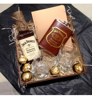 Подарочный набор Jack Daniel's с блокнотом и бокалами купить Киев