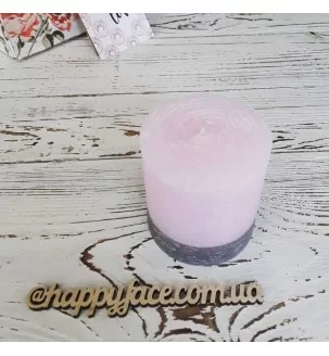 Свеча декоративная розово-серая 7,5х7 см